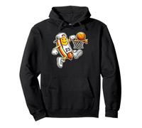 Divertente Hotdog Basket Dunk Sport Corte Atletica Arte Felpa con Cappuccio