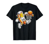 Divertente Hotdog Basket Dunk Sport Corte Atletica Arte Maglietta