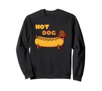 Divertente Hotdog Pun Cartone animato Bassotto Felpa