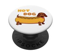 Divertente Hotdog Pun Cartone animato Bassotto PopSockets PopGrip Adesivo