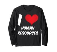 Divertente HR, Risorse Umane Cuore Rosso, Amo Le Risorse Umane Maglia a Manica