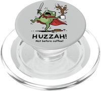 Divertente Huzzah Frog Knight Not Before Coffee Meme PopSockets PopGrip per MagSafe