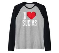 Divertente I Love Sucias Umorismo Dire Spagnolo Slang Donne Uomini Maglia con Maniche Raglan