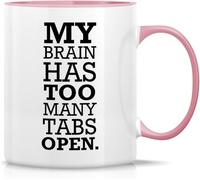 Divertente, il mio cervello ha troppe linguette aperte, tazze da caffè originali, tazza da caffè con stampa su entrambi i lati, tazza da tè in ceramica per mamma, papà, amico, moglie, marito, regalo d