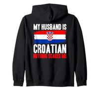 Divertente Il Mio Marito è croato Nulla Mi spaventa Felpa con Cappuccio
