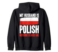 Divertente Il Mio Marito è Polacco Nulla Mi spaventa Felpa con Cappuccio
