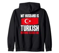Divertente Il Mio Marito è Turco Niente Mi spaventa Felpa con Cappuccio