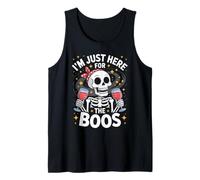 Divertente Im Just Here for The Boos Skeleton Halloween Detto Canotta