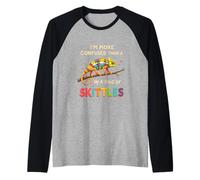 Divertente I'm More Confused Than A Chamelon in A Bag of Skittles Maglia con Maniche Raglan