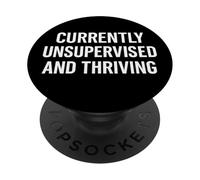 Divertente indipendenza senza supervisione e fiorente citazione PopSockets PopGrip Adesivo