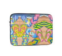 Divertente infradito pantofole Art Pattern borsa per laptop da 10 pollici, custodia protettiva interna, portatile e adatta per viaggi di lavoro o viaggi