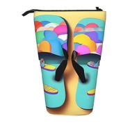 Divertente infradito pantofole arte sandali stampa astuccio portamatite telescopico astuccio pop up matita sacchetto penna sacchetto trucco cosmetici borsa