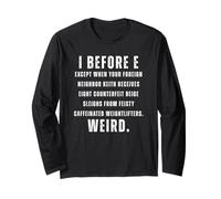 Divertente Insegnante di Inglese I Before E Grammar Rule Maglia a Manica