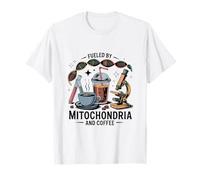 Divertente insegnante di scienze alimentato dalla biologia del caffè dei mitocondri Maglietta