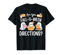 Divertente Insegnante Halloween Are You Fall O Ween Directions Ghost Maglietta
