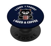 Divertente insegnante La vita torna a scuola ama gli amanti del caffè dei gatti PopSockets PopGrip Adesivo