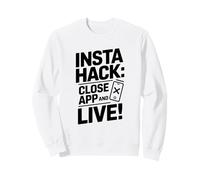 Divertente Insta Hack, Social Media, Digital Detox, Esci da Scrollin Felpa