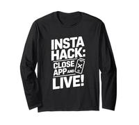 Divertente Insta Hack, Social Media, Digital Detox, Esci da Scrollin Maglia a Manica
