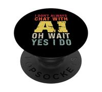 Divertente Intelligenza Artificiale Retro Vintage Chatbot Design PopSockets PopGrip Adesivo