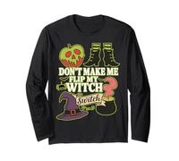 Divertente Interruttore di Halloween Don't Make Me Flip My Witch Maglia a Manica
