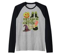 Divertente Interruttore di Halloween Don't Make Me Flip My Witch Maglia con Maniche Raglan