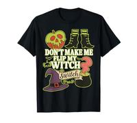 Divertente Interruttore di Halloween Don't Make Me Flip My Witch Maglietta