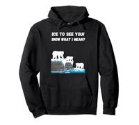 Divertente Inverno Amante Gioco di Parole Neve dicendo Orsi polari sulla scogliera del Mare Felpa con Cappuccio