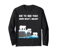 Divertente Inverno Amante Gioco di Parole Neve dicendo Orsi polari sulla scogliera del Mare Maglia a Manica