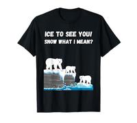 Divertente Inverno Amante Gioco di Parole Neve dicendo Orsi polari sulla scogliera del Mare Maglietta