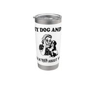 divertente, io e il mio cane Bernedoodle parliamo di te Bicchiere termico in acciaio inox doppia parete