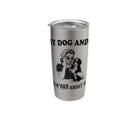 divertente, io e il mio cane Bernedoodle parliamo di te Bicchiere termico in acciaio inox doppia parete
