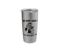 divertente, io e il mio cane Boxer parliamo di te Bicchiere termico in acciaio inox doppia parete