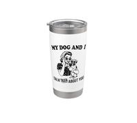 divertente, io e il mio cane Boxer parliamo di te Bicchiere termico in acciaio inox doppia parete