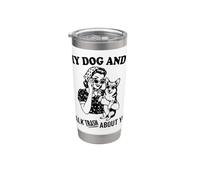 divertente, io e il mio cane corgi parliamo di te Bicchiere termico in acciaio inox doppia parete