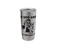 divertente, io e il mio cane corgi parliamo di te Bicchiere termico in acciaio inox doppia parete