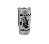 divertente, io e il mio cane Scottie parliamo di te Bicchiere termico in acciaio inox doppia parete