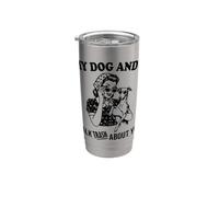 divertente, io e il mio Greyhound parliamo di te Bicchiere termico in acciaio inox doppia parete