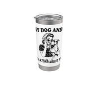divertente, io e il mio Greyhound parliamo di te Bicchiere termico in acciaio inox doppia parete