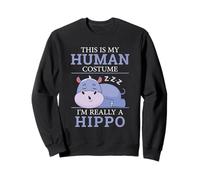 Divertente Ippopotamo Umorismo Questo è Il Mio Costume Umano Ippopotamo di Halloween Felpa
