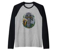 Divertente Irlanda Celtic Cross National Pride Detto Maglia con Maniche Raglan