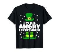 Divertente Irlandese Arrabbiato Leprechaun Felice St Patricks Day Irlanda Maglietta