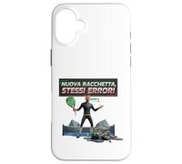 Divertente Italiano Padel Nuova Racchetta Stessi Errori Grafica Custodia per iPhone 16 Plus