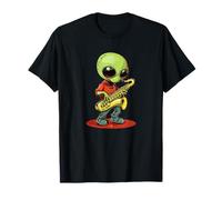Divertente jamming alieno con un sassofono cosmico Maglietta