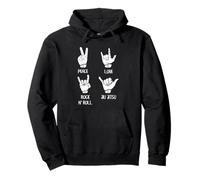 Divertente Jiu Jitsu Peace Love Rock N Roll BJJ Training Felpa con Cappuccio