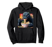 Divertente Kaiju Mangiare Ramen Giapponese Mostro Amante Compleanno Felpa con Cappuccio