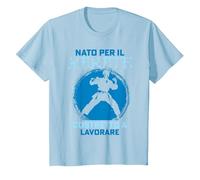 Divertente Karateka Nato per Il Karate Karate Regalo Maglietta, Bambini, Celeste, 4 Anni