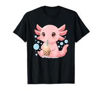 Divertente Kawaii Axolotl Holding Boba Cup Allegro Pet Maglietta