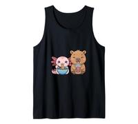 Divertente Kawaii Axolotl Ramen Capybara Boba Tea Duo Canotta