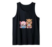 Divertente Kawaii Axolotl Ramen Capybara Boba Tea Duo Canotta