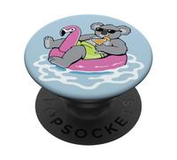 Divertente Koala Pool Float Flamingo Summer Party PopSockets PopGrip Adesivo
